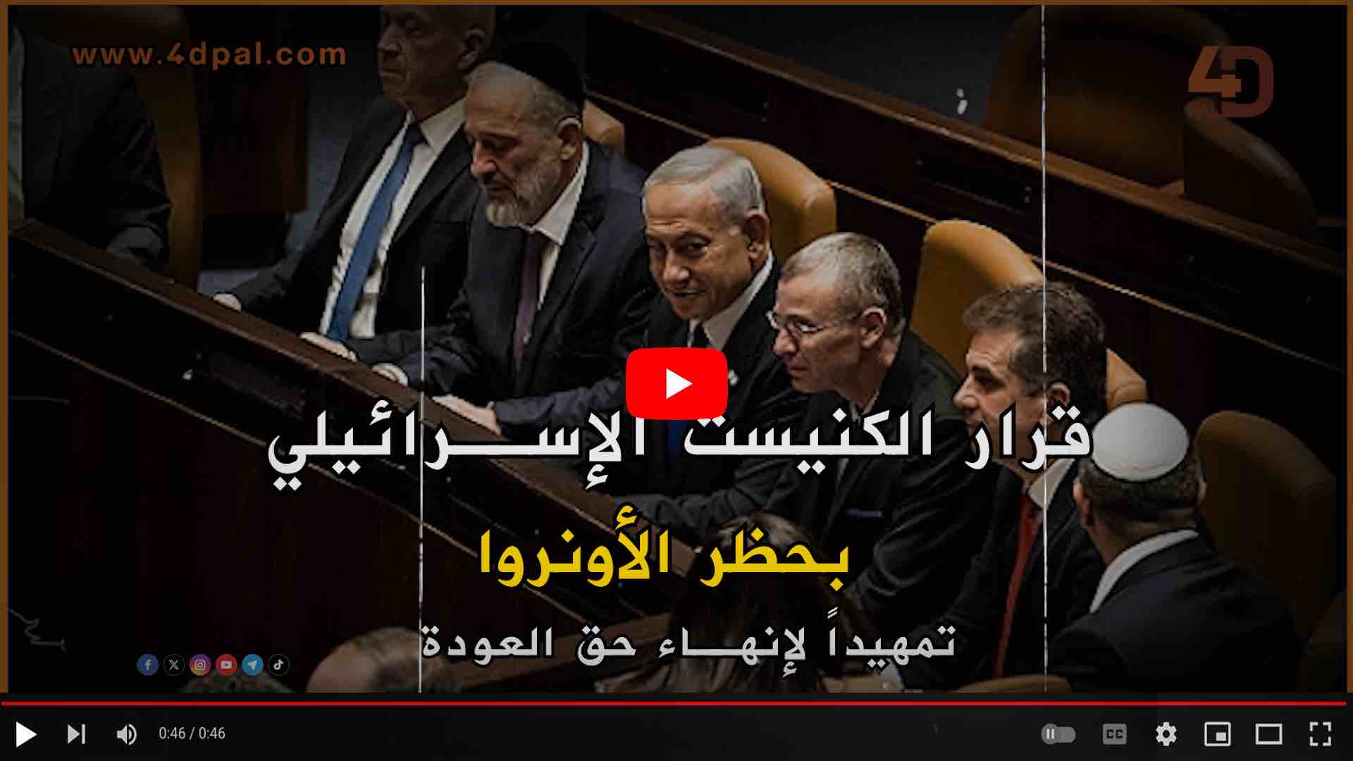 قرار الكنيست بحظر الأونروا